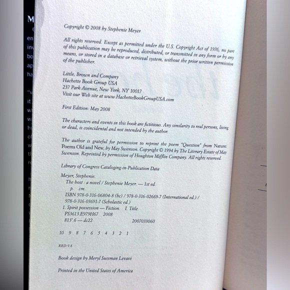 📚 Vintage 2008 Publication of The Host by Stephenie Meyer Hardcover - Picture 6 of 16